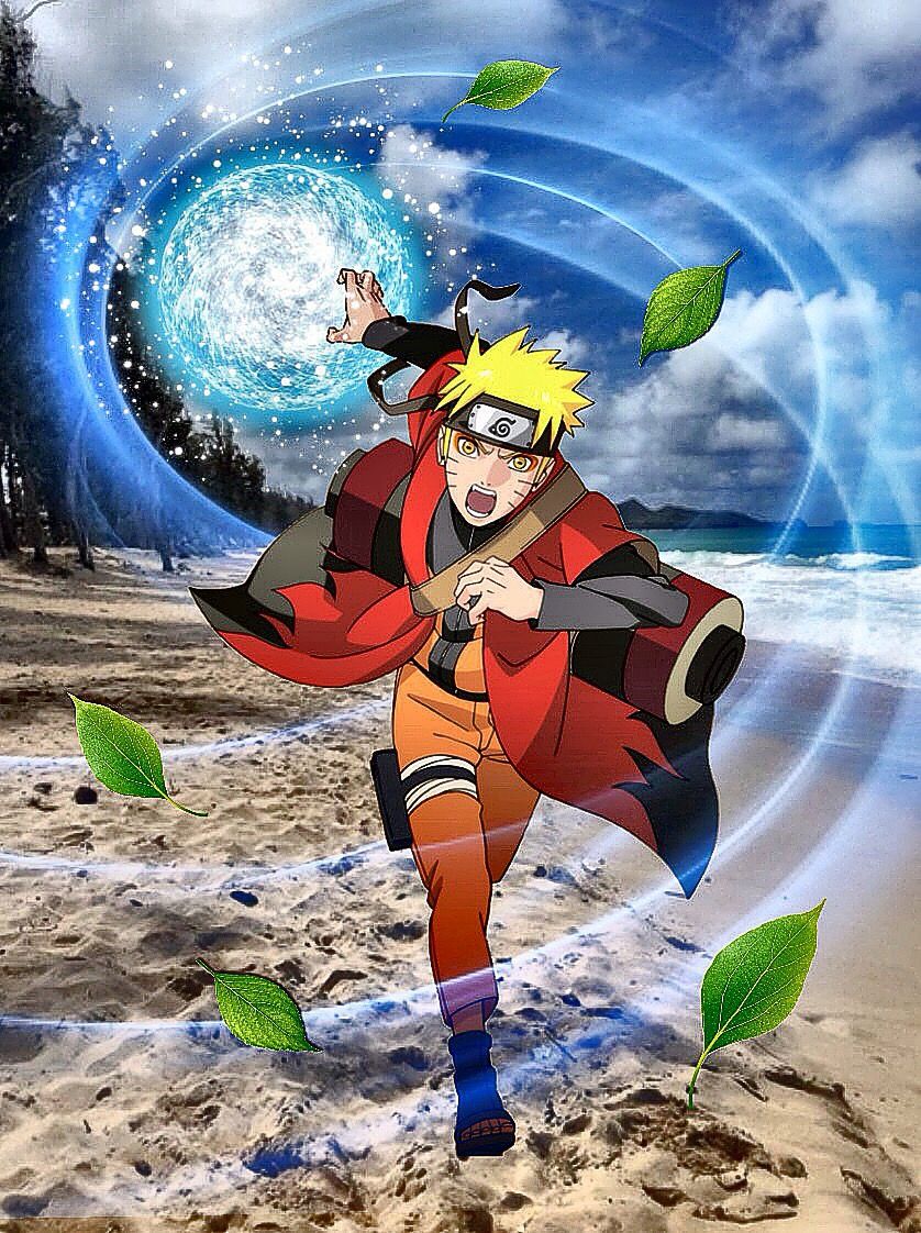 Naruto Using Rasengan on Beach