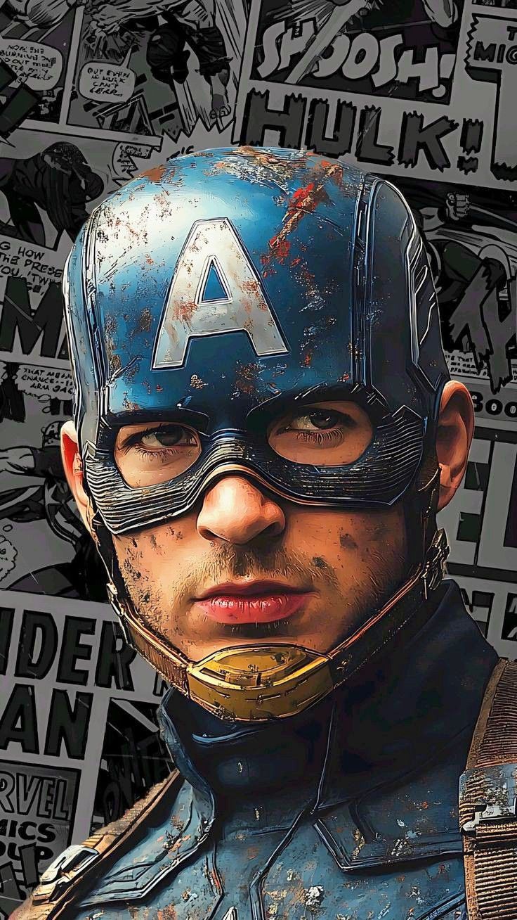 Battle-Worn Captain America Portrait