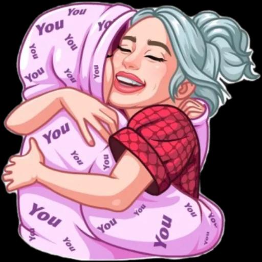 Woman Hugging You Pillow