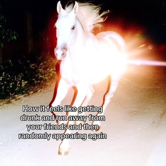 Glowing White Horse Running Meme