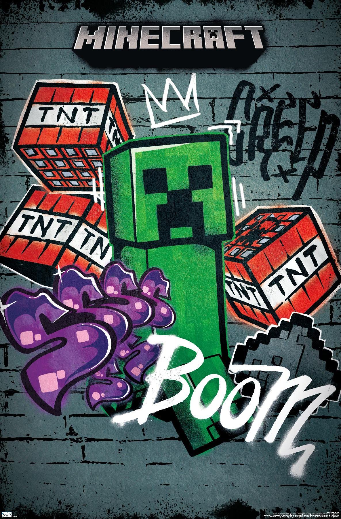 Minecraft Creeper Graffiti Poster