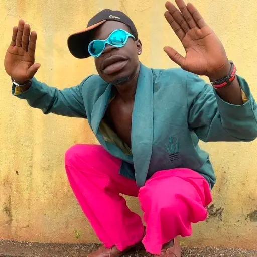 Stylish Man Posing With Raised Hands