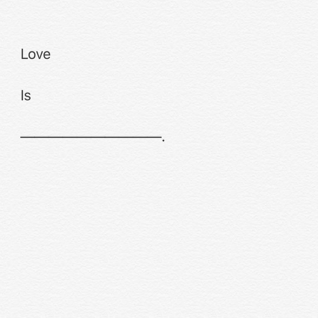 Minimalist 'Love Is' Typography Art