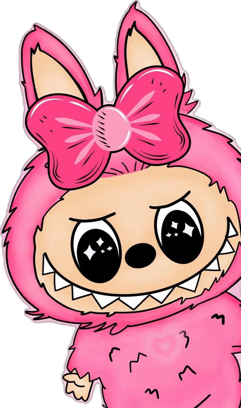 Cute Pink Furry Bunny Monster