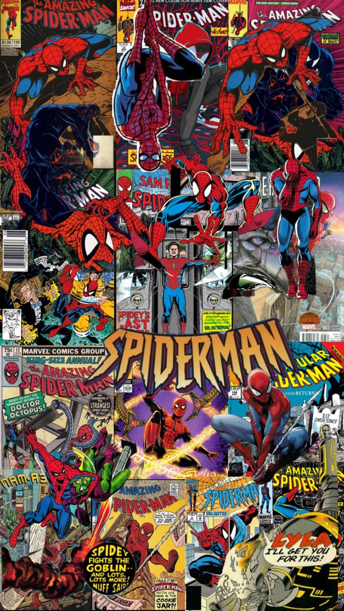 Spider-Man Comic Cover Collage