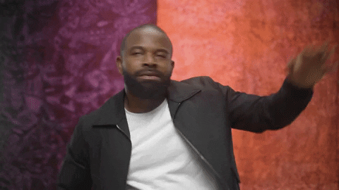 Bearded Black Man Waving Hand