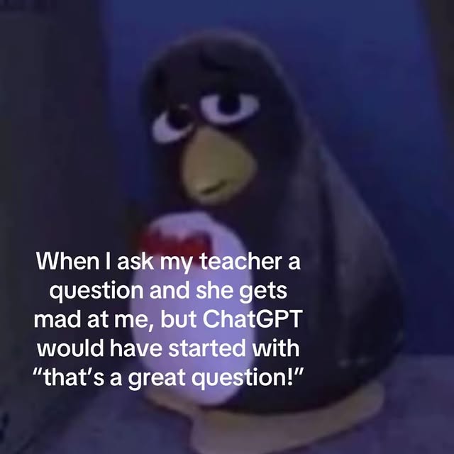 Sad Penguin Teacher ChatGPT Meme