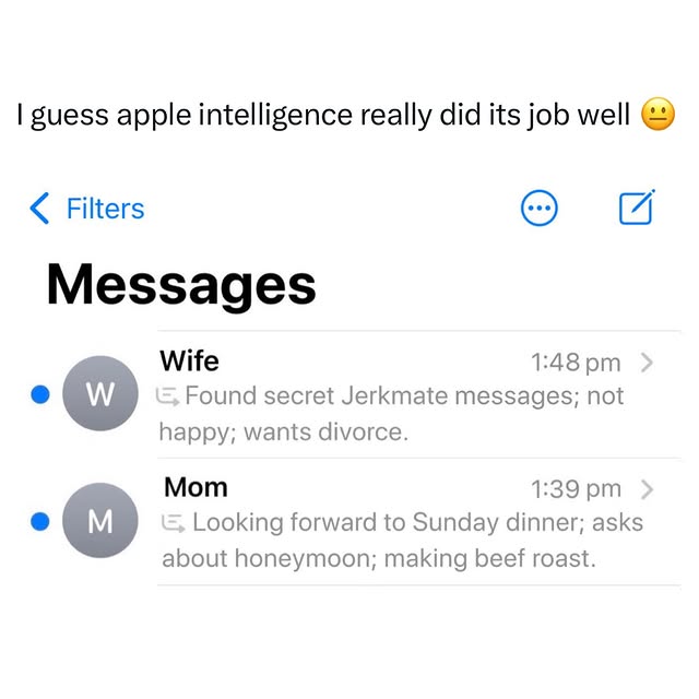 Funny Apple Intelligence Meme Screenshot