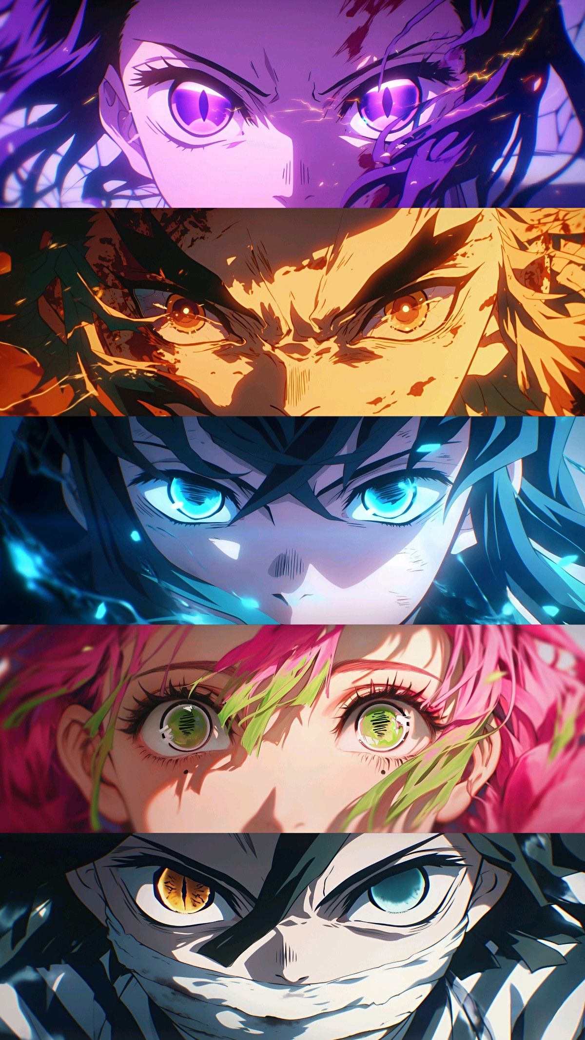 Demon Slayer Character Eye Close-ups — Anime