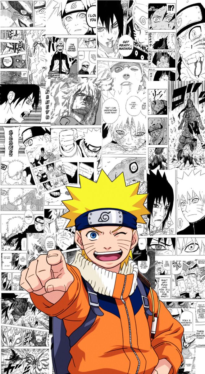 Naruto Uzumaki Manga Collage