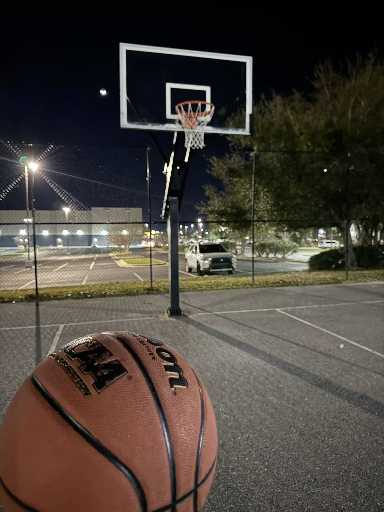 Night Outdoor Basketball Court