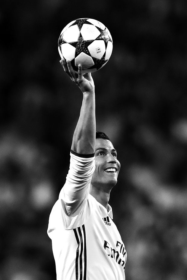 Cristiano Ronaldo Holding Soccer Ball